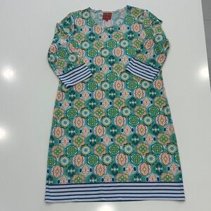 Tracy Negoshian Dress with Green and Blue Patterns